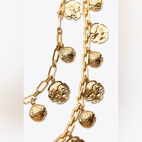 NWOT. Zara Golden Metal Coin Link Belt.